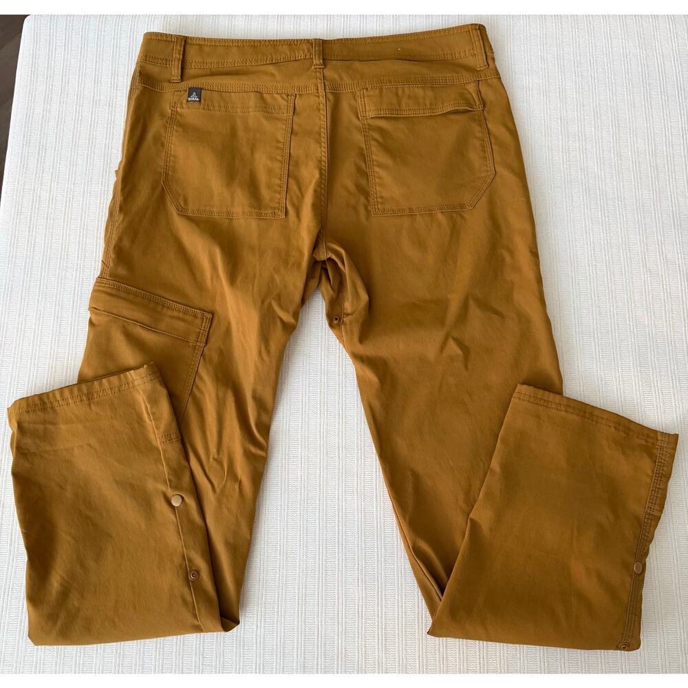 prAna Stretch Zion Straight Fit Hiking Pants 36x32 Mud Brown Roll Up Cargo - Picture 6 of 7